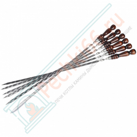 Комплект 6 шампуров из нерж. ст 3 мм. с д/р, (400х12х3 мм)