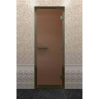 Дверь для хамама в бронзовом профиле, бронза матовая 200x80 (DoorWood)