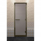 Дверь для хамама в бронзовом профиле, сатин 190x80 (DoorWood)