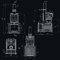 Чугунная печь для бани Гром 50 (П2) (ТехноЛит)