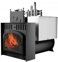 Банная печь Горыныч 3 большая дверь со стеклом, с конвекционным порталом, закрытая каменка (ТермоСфера)