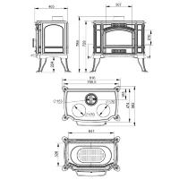 Печь-камин Везувий KZ-14 S "Антрацит"