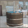 Японская баня Фурако круглая с пластиковой вставкой с внутренней печкой 150х150х120 (НКЗ) в Москве