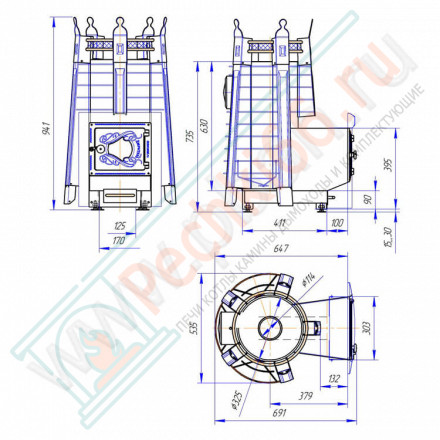 Банная печь Фредерика ПРОФИ со стеклом (Добросталь)