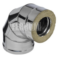 Сэндвич колено 90° (НЕРЖ-430/0,5-НЕРЖ-430/0,5) d-115/200 (Ferrum GS) Сэндвич колено 90° (НЕРЖ-430/0,5-НЕРЖ-430/0,5) d-115/200 (Ferrum GS)