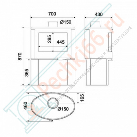 Чугунная печь-камин Persee Bucher (Supra) до 200 м3