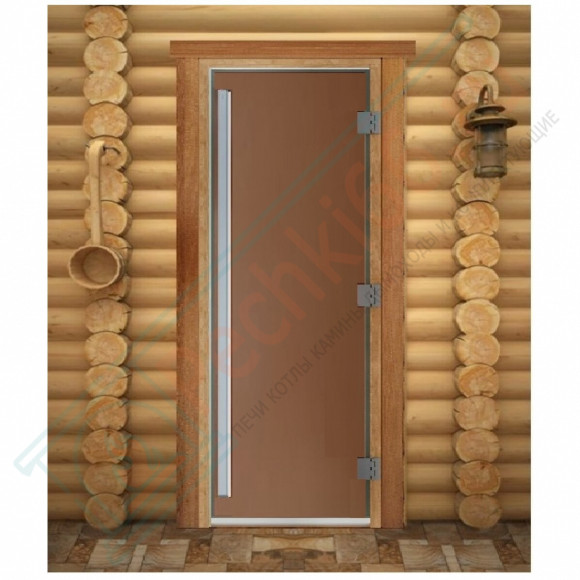 Дверь для бани и сауны Престиж бронза матовая, 200х80 по коробке (DoorWood) в Москве