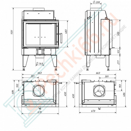 Топка каминная Fenix 1R (Мета-Бел) 10 кВт
