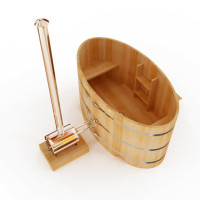 Японская баня Фурако овальная с внешней печкой 120х200х120 (НКЗ)