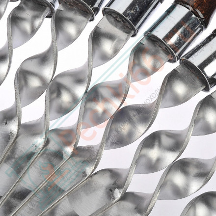 Шампур для люля-кебаб с деревянной ручкой, нерж. ст (500х20х3 мм)