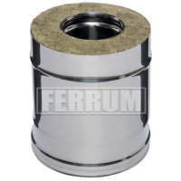 Сэндвич труба для дымохода L=0,25м (НЕРЖ-430/0,8-НЕРЖ-430/0,5) d-160/250 (Ferrum HF)