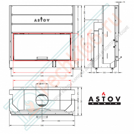 Каминная топка ПТ 12057 (Астов)