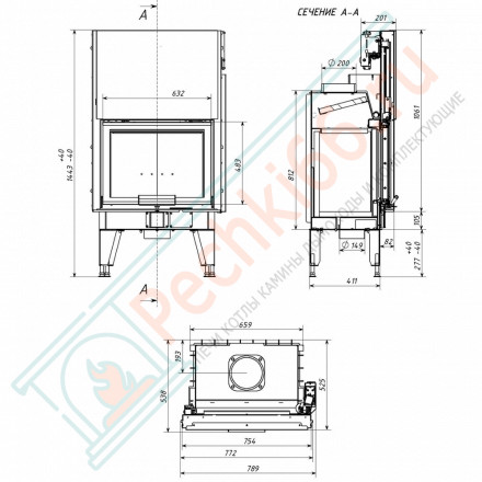 Каминная топка Fenix 1E (Мета-Бел) 10 кВт