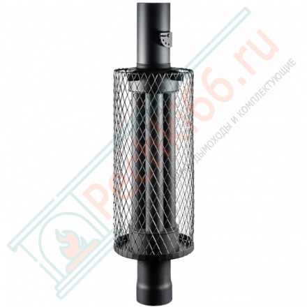 Дымоход - экономайзер с сеткой, D115мм, L1м, Чёрный (Feringer)
