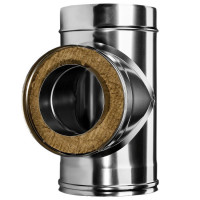 Тройник 90° с изол (НЕРЖ-321/0,8-НЕРЖ-439/0,5) d-115/200 (Дымок-Lux)