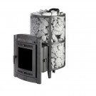 Чугунная печь для бани Атмосфера XL (Про) нержавеющая сетка (ProMetall)