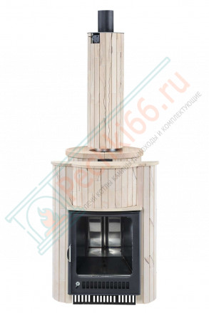 Дровяная банная печь Ферингер Малютка ПФ "Окаменевшее дерево наборный" до 18 м³
