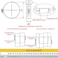 Pазнополочный хомут (нерж. сталь 0,5 мм/304) d-115 (Craft)