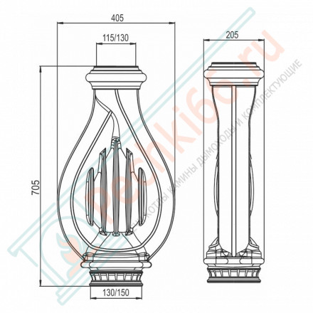 Дымоход конвектор d-130М-115М «Лира» серый (ProMetall)