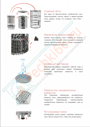 Электрокаменка ORION ORN-105NS-G-P, 10.5 kW (Sawo)