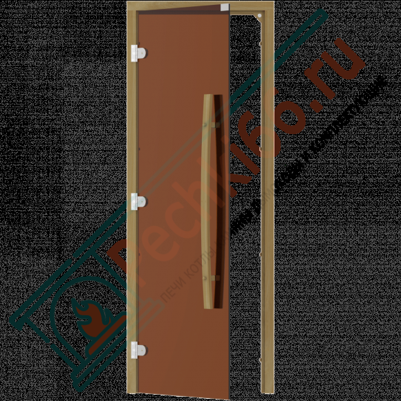 Дверь стеклянная для бани и сауны, бронза, коробка кедр 1900х700 (Sawo) 741-3SGD в Москве