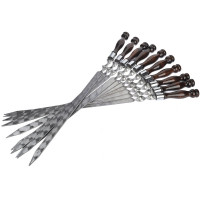 Набор шампуров для люля кебаб L=50 см, с деревянной ручкой, 10 шт