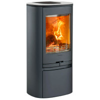 Печь-камин 810:5 Style, верх нержавеющая сталь, шлифовка, цвет черный (Contura)