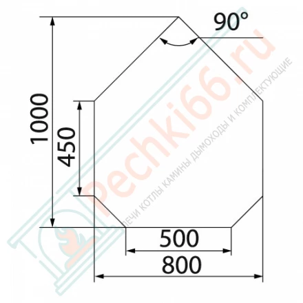 Притопочный лист VPL031-R9005, 1000Х800мм, чёрный (Вулкан)