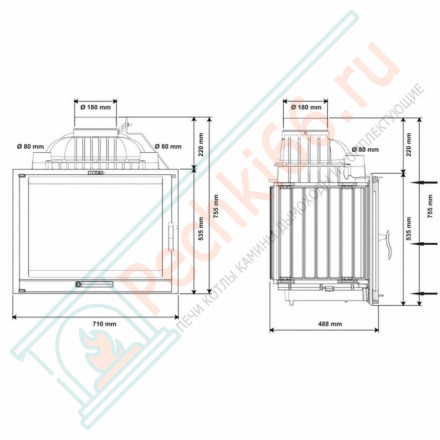 Чугунная топка для камина Main (Fireway)