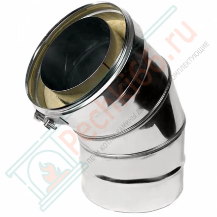 Сэндвич-отвод 45° (AISI-316L/0,8-AISI-304/0,5) d-115/200 (Craft-HF-50)