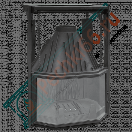 Чугунная топка Призма 850П, подъемный механизм (Мета) 15 кВт