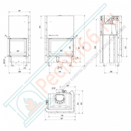 Стальная топка MBZ/P/BS/G/SG гнутое стекло (Kratki)