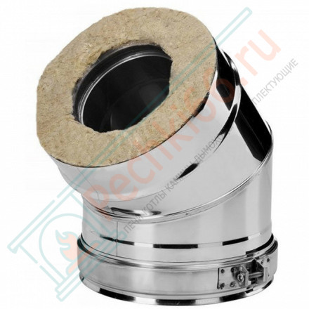 Отвод 15° V50R с изол (AISI-321/0,8-AISI-304/0,5) d-200/300 (Вулкан-Cerablanket)