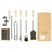 Набор каминный D15160АК (4 предмета, 60см, античная бронза/черный)