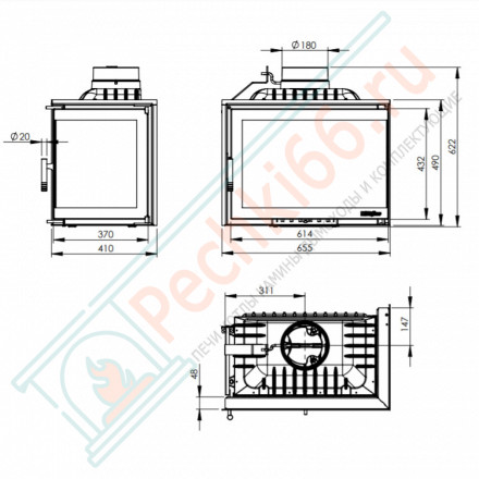 Каминная топка Etna right (NORDflam) 13 кВт