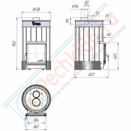 Печь для бани Услада Керама, КТК, с панорамной дверцей ПлаZма (Жара)