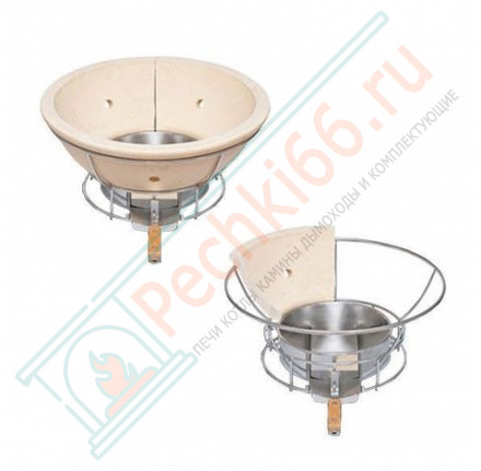 Гриль из керамики с ножками и столиками Le Chef Black (Monolith)