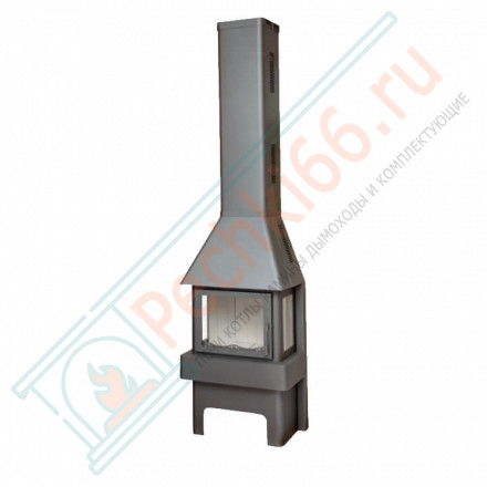 Печь-камин Бавария Три стекла Графит (ЭкоКамин) до 270 м3