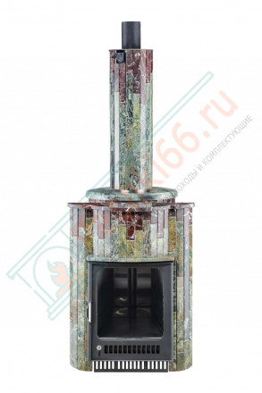 Дровяная банная печь Ферингер Малютка ПФ "Жадеит + Россо Леванте" до 18 м³