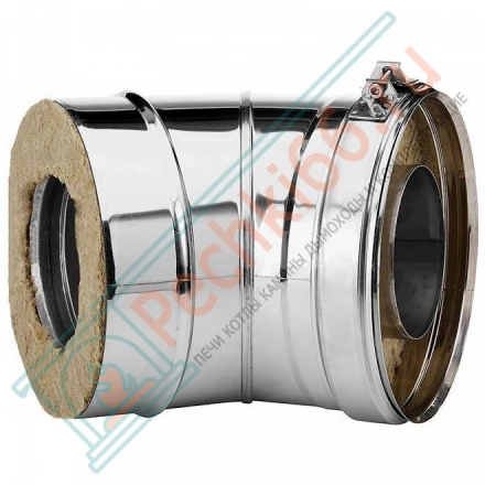 Отвод 15° V50R с изол (AISI-321/0,8-ОЦИНК-RAL/0,5) d-120/220 (Вулкан-Cerablanket)