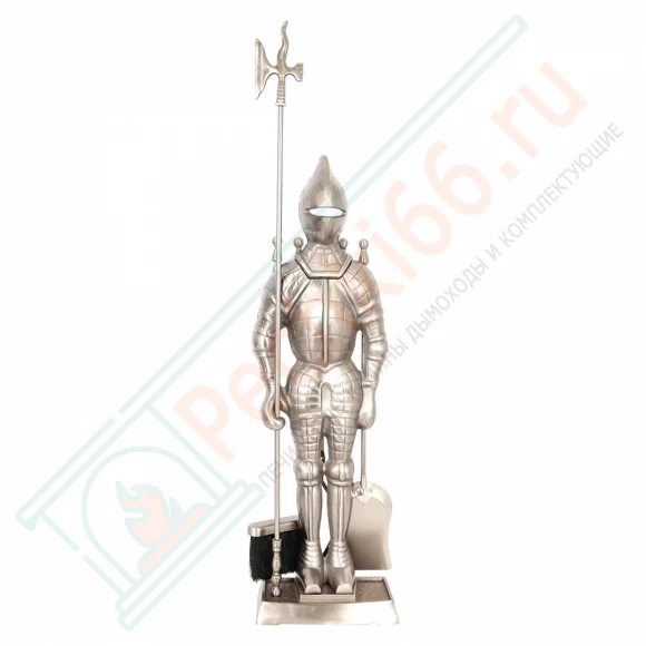 Набор каминный D98051AS Рыцарь большой (4 предмета, 110 см, серебро), на подставке в Москве