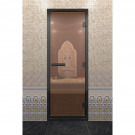 Дверь для хамама в черном профиле, бронза 1900x800 мм (DoorWood) Дверь для хамама в черном профиле, бронза 1900x800 мм (DoorWood)