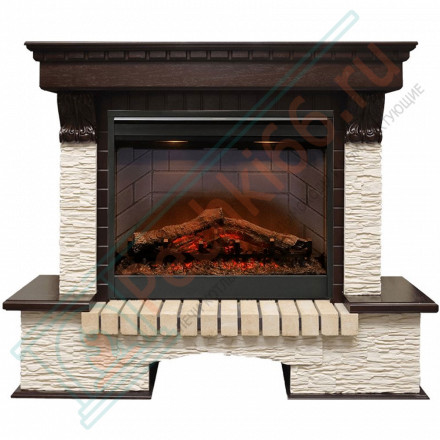 Каминокомплект электрический Pierre Luxe угловой - Темный дуб / Сланец мелкий с очагом Symphony 26'' DF2608-INT (Dimplex)