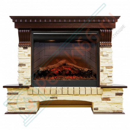 Каминокомплект электрический Pierre Luxe угловой - Темный дуб / Сланец (Высота 1045мм) с очагом Symphony 26'' DF2608-INT (Dimplex)