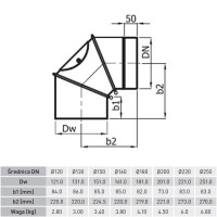 Колено 0 - 90° черное, с ревизией d-200 (Darco)