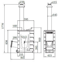 Печь для бани Скоропарка 2017 Inox ДНС Б антрацит (T.M.F)