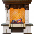 Каминокомплект электрический Pierre Luxe угловой - Темный дуб / Шампань (Высота 975мм) с очагом Cassette 400 NH (Dimplex)