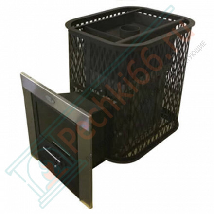 Чугунная печь для бани Торнадо 20М2 А Мини, с Т/О, дверца со стеклом (Компакт) до 20 м³