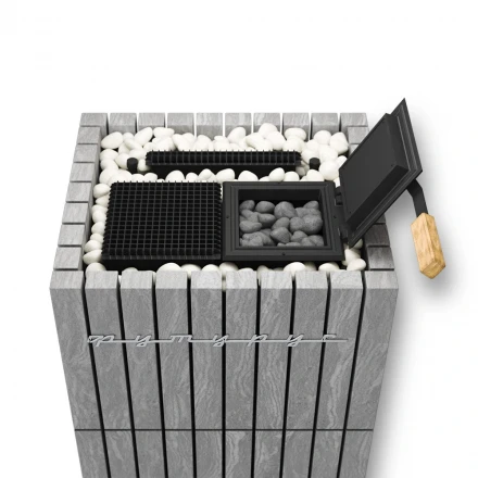 Электрическая паротермальная печь «ПАРиЖАР» ФутуРус 12 кВт, серпентинит бархат, пульт в комплекте (Инжкомцентр ВВД) до 18 м3