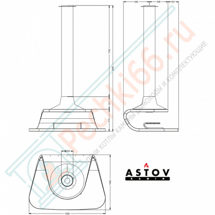 Камин подвесной, поворотный АРТ 2017 (Астов)